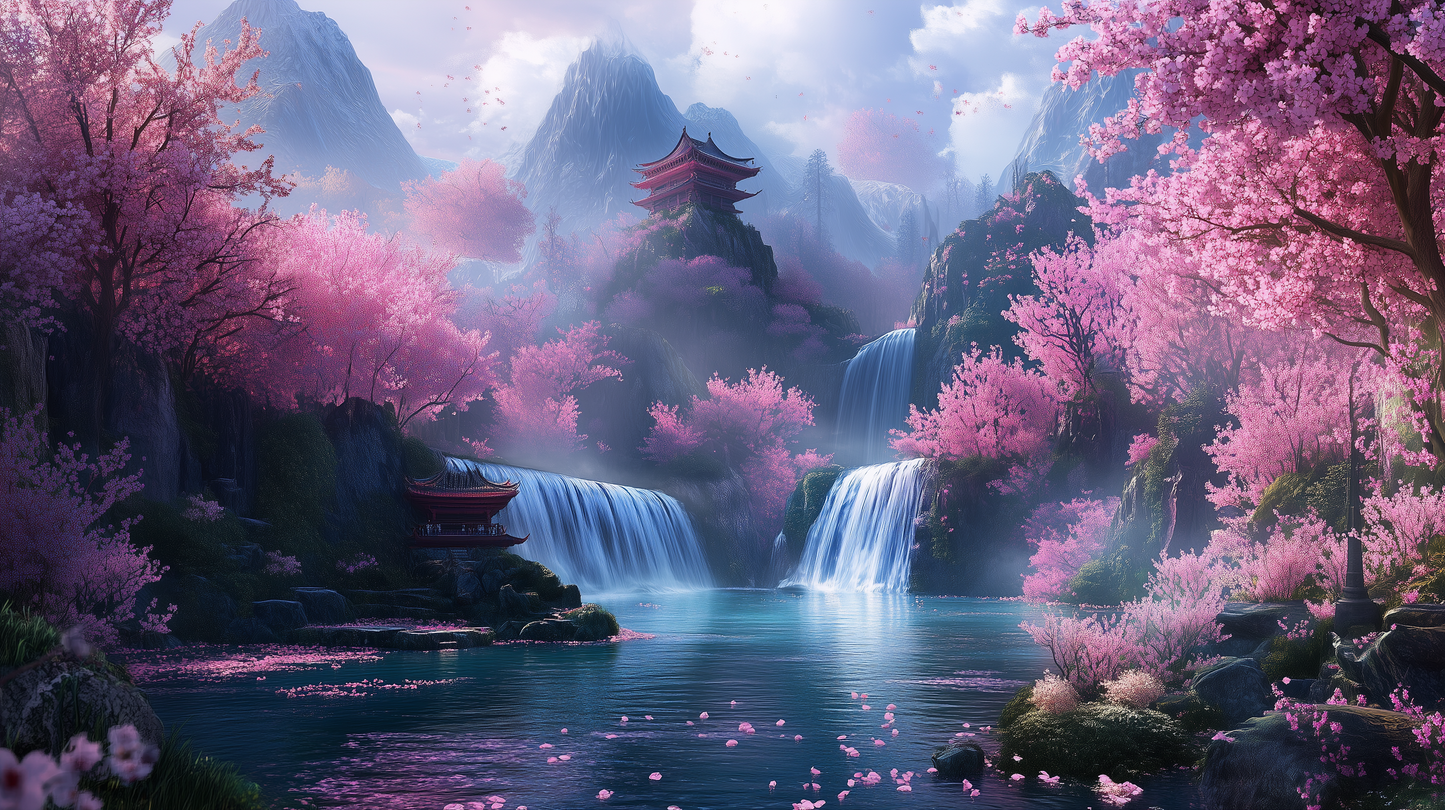 Fantasy-Wallpaper (9:16) Sakura Lake