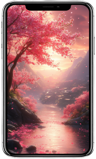Fantasy-Wallpaper-Set(S): Sakura, 5 Images (9:16)
