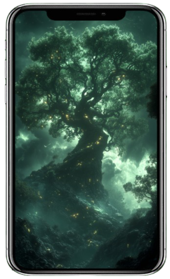 Fantasy-Wallpaper-Set(S): Dark Emerald, 5 Images (9:16)