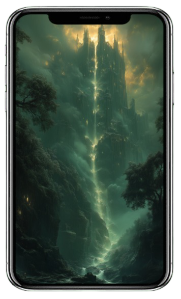 Fantasy-Wallpaper-Set(S): Dark Emerald, 5 Images (9:16)