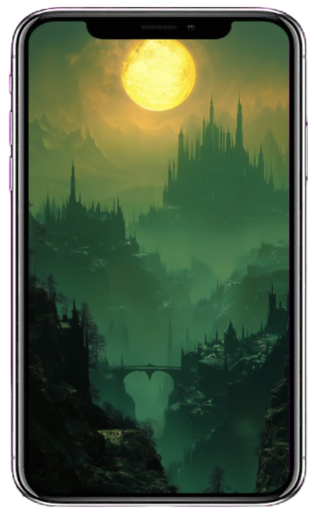 Fantasy-Wallpaper-Set(S): Dark Emerald, 5 Images (9:16)