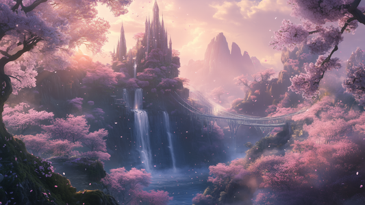 Fantasy-Wallpaper (9:16) Sakura - Temple of Aesay